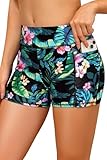 Daci Damen-Badeshorts mit hoher Taille, 7,6 cm, kurz mit Taschen, UPF 50+,...
