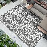 Famibay Teppich Outdoor Wetterfest Terrasse Teppich 150x245cm Kunststoff...