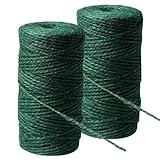 2 Rollen Garten Kordel Bastelschnur, 2×100m Grüne Natur Schnur...