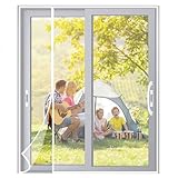 Magnetisches Fenster-Fliegengitter 90x265cm Weiß Kein Bohren –...