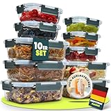 uandu Glasbehälter mit Deckel, 10- teilig, Meal prep Gläser,...