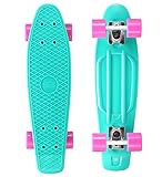 BIKESTAR Vintage Retro Cruiser Skateboard 60mm für Kinder und Erwachsene...