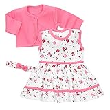 Baby Sweets® 3er Baby-Set Kleid, Baby-Strickjacke & Baby-Haarband/Newborn...