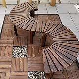 Yopappol 3-Sitzer-Gartenterrassenbank, Allwetterbank aus karbonisiertem...
