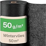Praknu Wintervlies für Pflanzen Frostschutz 50g/m² - 50m × 1m Rolle –...