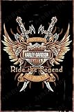 AshBro Ride The Legend Harley Davidson Garagen-Dekor, Vintage-Blechschild,...