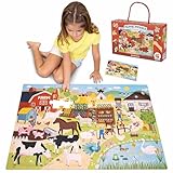 BONNYCO XXL Puzzle Kinder Bauernhoftiere mit 48 Große Teile. Bodenpuzzle...