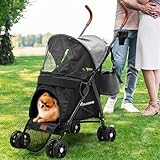 YITAHOME Tragbarer Hundebuggy, Hundewagen bis 11.3 kg, Faltbar klappbar,...