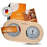 ALPENHAUCH Sauna Thermometer Hygrometer Holz [2in1 Funktion] - Besonders...