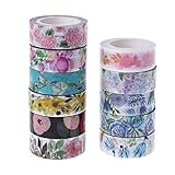 Kodbww Washi-Klebeband mit niedlichen Blumen, dekoratives Klebeband,...