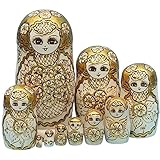 Harilla Set von 10 handgefertigten russischen Matroschka-Puppen aus Holz...