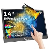 14 Zoll Portable Monitor Touchscreen, HDR, 400cd/m², 100% sRGB, Kickstand...