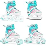 RAVEN 4in1 Inline Skates Triskates Rollschuhe Schlittschuhe Inliner für...