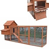 Melko Hühnerstall mit XXL Freigehege Hühnerhaus 310x150x150CM mit 2...