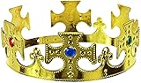 Balinco Krone Kreuz in Gold | Königskrone | Königin | Crown mit farbigen...