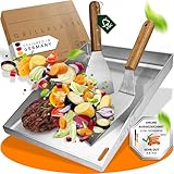 LIKAYA® Grillplatte/Plancha [30 x 40 x 4cm], massiver 4mm V2A Edelstahl...