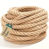 WGIDSKKI Juteseil 10mmx10m, Natur Tau Seil Kordel, Juteschnur Bastelschnur...