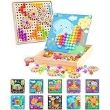 Mosaik Steckspiel für Kinder für 2,3,4,5 Jahre |Mosaik Pegboardmit 180...