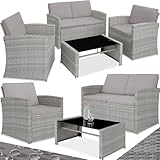 tectake® Lounge Gartenmöbel Set Poly Rattan für den Garten, Möbel für...