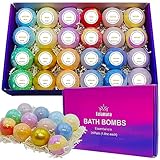 24 Stück Badebomben Geschenk, Bio-Badekugeln mit natürlichen...