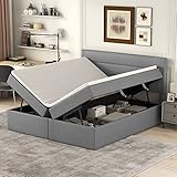 Becag Doppelbett 140x200 cm, Boxspringbett Polsterbett mit Großer Stauraum...