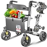 KESSER Rollator Aluminium Set, Leichtgewicht-Reiserollator mit...