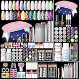 PEACECOLOR Acryl Nagelset Starterset mit UV/LED Nagellampe,27 Farben...