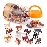 Terra 60-teilig Tierfiguren Sammlung Wildtiere Spielzeug Set – Löwe,...