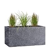 Pflanzwerk® Pflanzkübel TUB Lava Anthrazit 30x60x30cm XXL – Rechteckig...