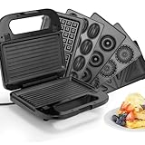 SUPERLEX 6 in 1 Sandwichmaker Multifunktionsgerät mit Wechselplatten...