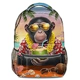 Rucksack mit tropischem Strand, Orang-Utan-Faultier-Druck,...