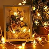 6M 40LED Weihnachten Schneeflocke Lichterketten,Kristall Kugeln...