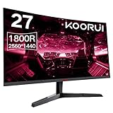 KOORUI Gaming Monitor 27 Zoll, 1800R Gebogene Oberfläche, 2560X1440 (QHD)...