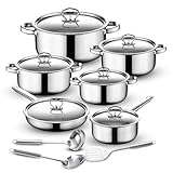 Retoo Topf und Pfannenset Induktion 15-teilig Kochtopf Set mit Deckel, 3...