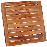 Hovea - Badematte aus Teakholz 50 x 50 cm - Duschmatte Holz -...