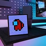 JDVOOTD Pixel Art Display Tischuhr Digital, LED Anzeige Programmierbar mit...