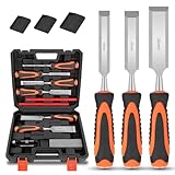 Ziyero Stechbeitel Set für Holz 10tlg. inkl. Tasche Halteklemmen...