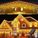 Micacorn Solar Eisregen Lichterkette mit USB-Ladung 10M Wasserdicht...