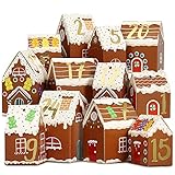 Papierdrachen Adventskalender 2025 - buntes Lebkuchen-Weihnachtsdorf - 24...