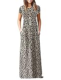 AUSELILY Damen Kurzarm Loose Casual Long Maxi Kleider mit...