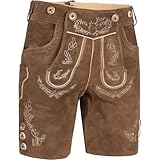 Lederhose Herren Oktoberfest Trachtenhose Tracht Trachtenlederhosen Kurz...