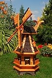 Windmühle aus Holz, kugelgelagert 1,0 m Bitum dunkel mit Beleuchtung...