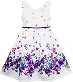 Sunny Fashion Mädchen Kleid Elegant Prinzessin Blühend Blume Im Wind Gr....