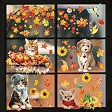 YIHELU Herbst Erntedankfest Fensterufkleber Fensterbilder Thanksgiving...