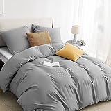 BEDSURE Bettwäsche 135x200 2teilig Grau - 1 Bettbezug 135x200 cm + 1...