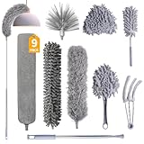 Staubwedel Teleskop 9 Teiliges Set, WDAFLG Biegbarer Staubwischer, bis zu...
