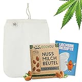 EcoYou Nussmilchbeutel Bio waschbar aus Hanf Veganer Nussmilch Beutel inkl....