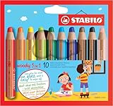 Buntstift, Wasserfarbe & Wachsmalkreide - STABILO woody 3 in 1 - 10er Pack...