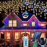 RJEDL Solar Eiszapfen Outdoor Weihnachtslichter, 20M 600LED Wasserdicht...