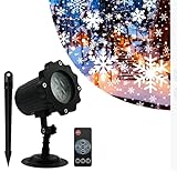 Projektor Weihnachten Aussen, LED Schneeflocken Projektor, Ip65 Wasserdicht...